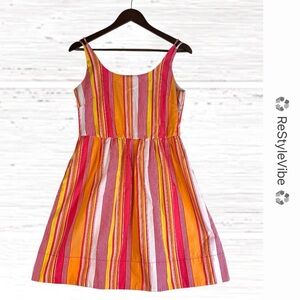 TULLE ANTHROPOLOGIE Women’s Size M Dress Sundress Striped Pockets Mini Lined